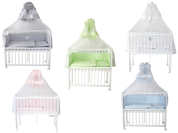 Beistellbett / Kinderbett 90x40 cm incl. Komplettset grau